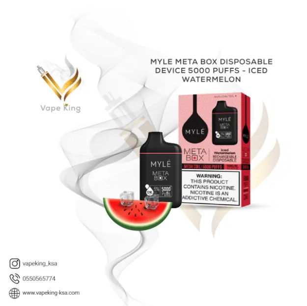 MYLE-META-BOX-DISPOSABLE-DEVICE-5000 PUFFS- ICED-WATERMELON